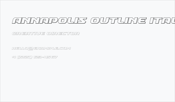 Annapolis Outline Italic Business Card