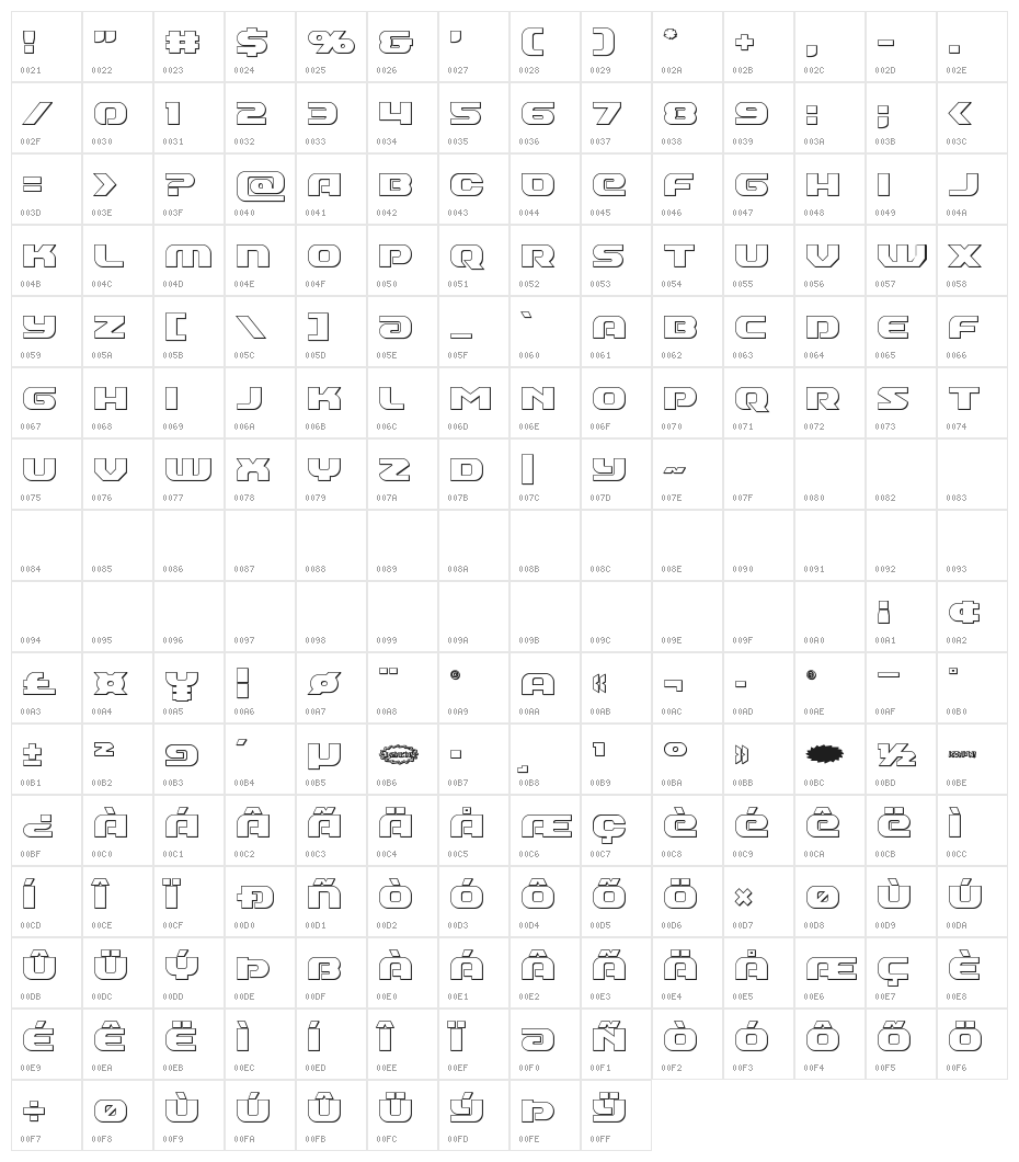 Annapolis Outline Character Map