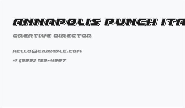 Annapolis Punch Italic Business Card