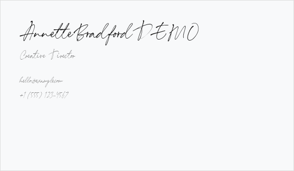 AnnetteBradfordDEMO Business Card