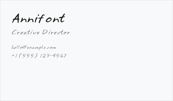 Annifont Business Card