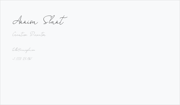 Annisa Slant Business Card