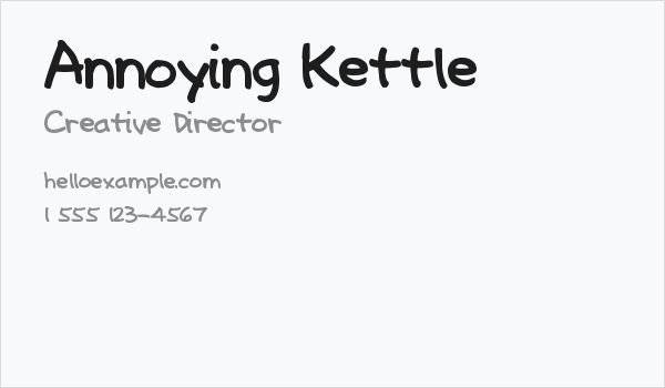 Annoying Kettle Business Card