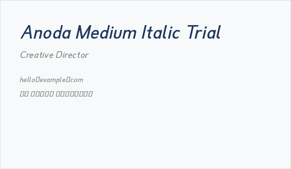 Anoda Medium Italic Trial Business Card
