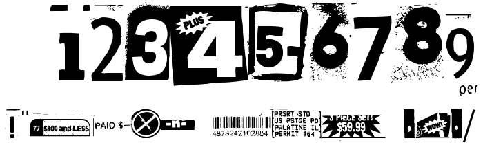 Anonymous Clippings Font OTHER CHARS