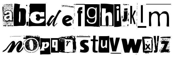 Anonymous Clippings Font LOWERCASE