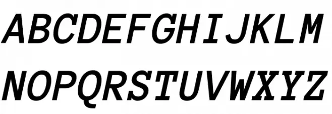 Anonymous Pro Bold Italic Schriftart Groß