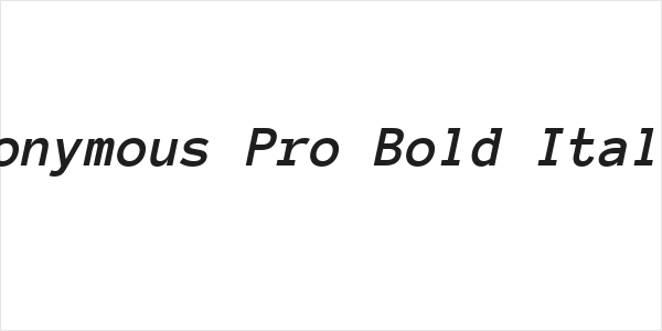 Anonymous Pro Bold Italic Logo