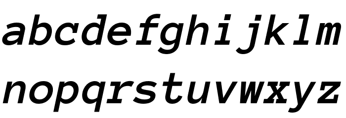 Anonymous Pro Bold Italic Font LOWERCASE