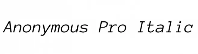 Anonymous Pro Italic  免费字体下载