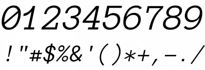 Anonymous Pro Italic Font Alte caractere
