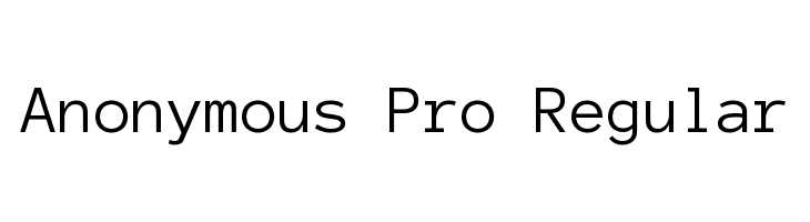 Anonymous Pro Regular Font