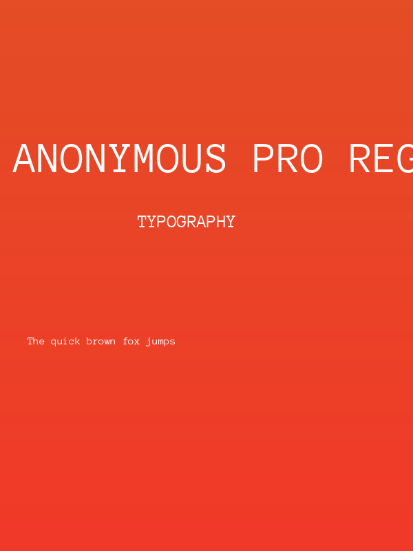 Anonymous Pro Regular Poster