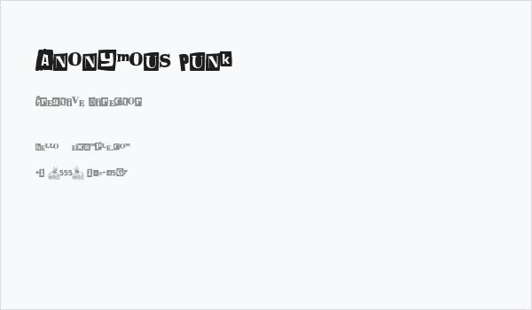 Anonymous Punk Business Card