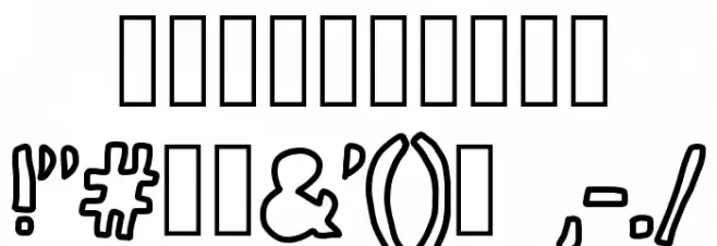 Anonymous Font OTHER CHARS