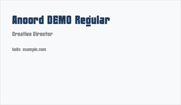Anoord DEMO Regular Business Card