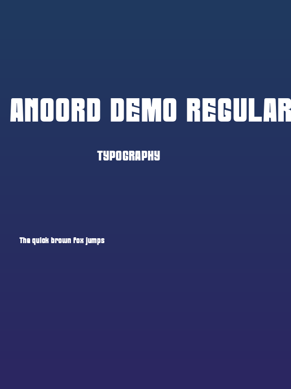 Anoord DEMO Regular Poster