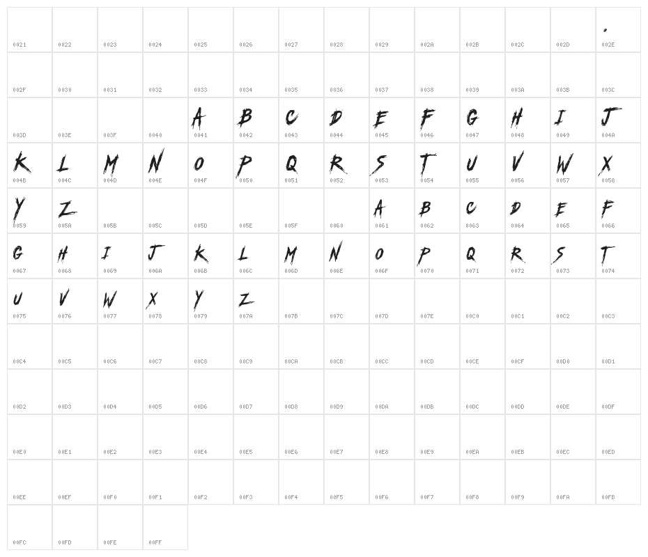 Another America(RUS BY LYAJKA) Character Map