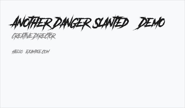 Another Danger Slanted - Demo Business Card