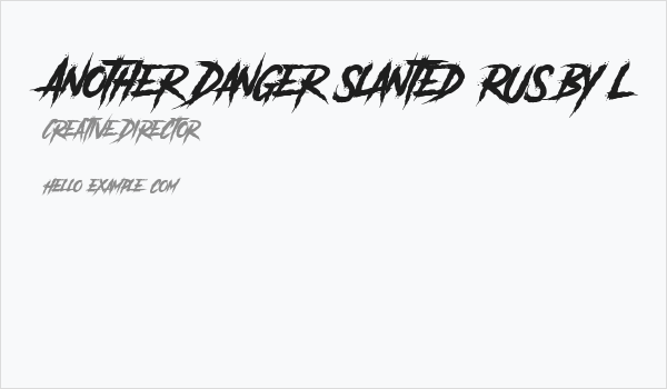 Another Danger Slanted(RUS BY L Business Card