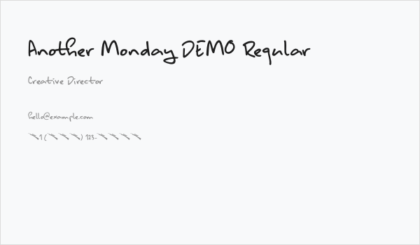 Another Monday DEMO Regular Business Card