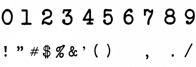 Another Typewriter Font Alte caractere