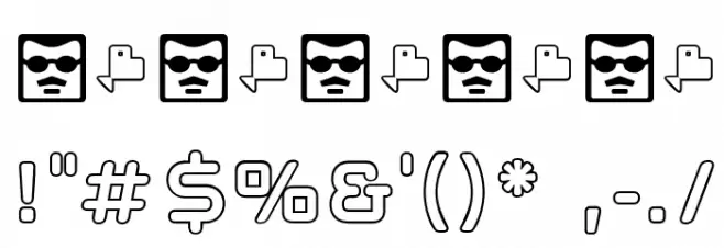 Anoxic Outline Medium Font OTHER CHARS