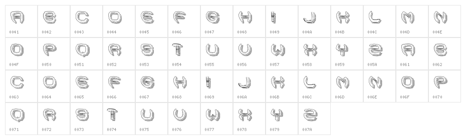 Ansia Regular Character Map
