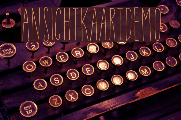 AnsichtkaartDEMO Font examples