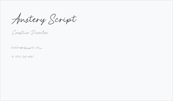 Anstery Script Business Card