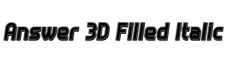 Answer 3D Filled Italic  لخطوط تنزيل