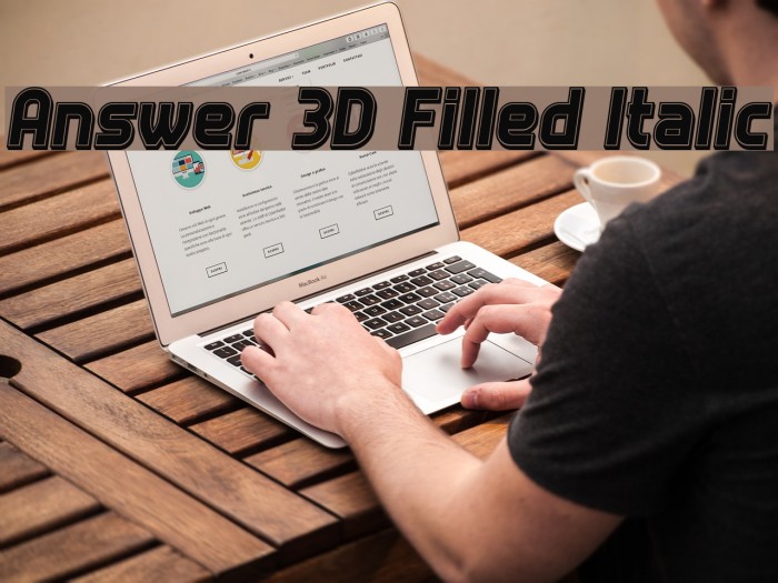 Answer 3D Filled Italic Example 1