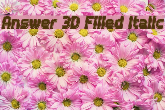 Answer 3D Filled Italic Example 3