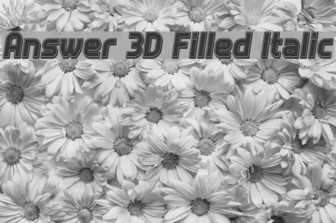 Answer 3D Filled Italic Font examples