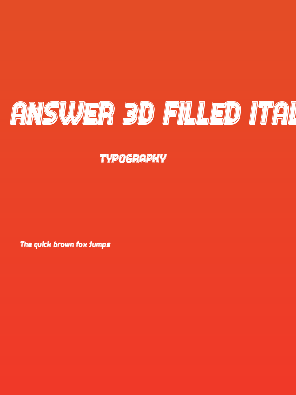 Answer 3D Filled Italic Poster