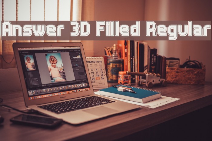 Answer 3D Filled Regular Font examples