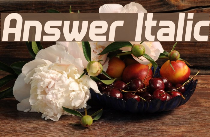 Answer Italic Font examples