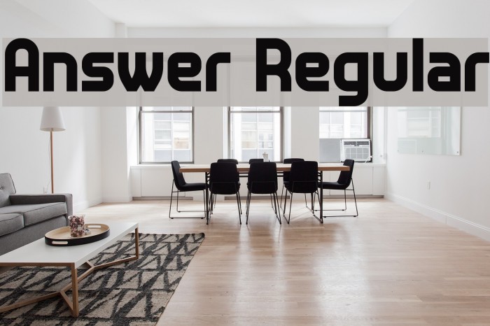Answer Regular Font examples