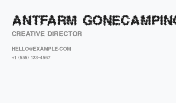 AntFarm GoneCamping Business Card