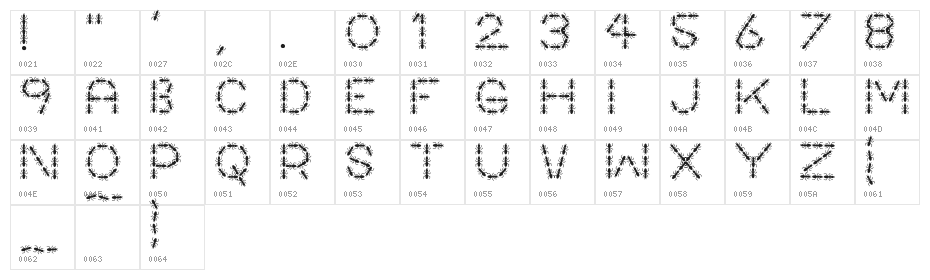 AntPile Character Map