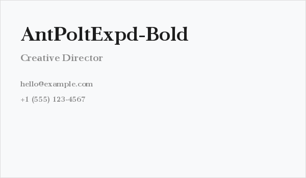 AntPoltExpd-Bold Business Card