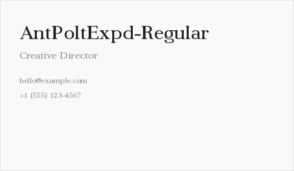AntPoltExpd-Regular Business Card