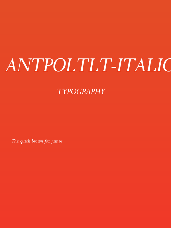 AntPoltLt-Italic Poster