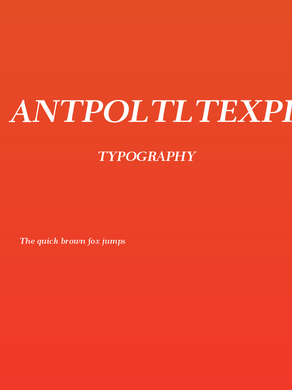 AntPoltLtExpd-BoldItalic Poster