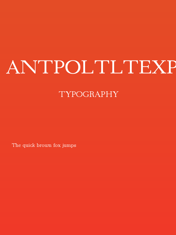 AntPoltLtExpd-Regular Poster