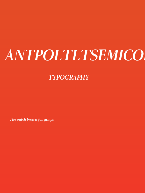 AntPoltLtSemiCond-BoldItalic Poster