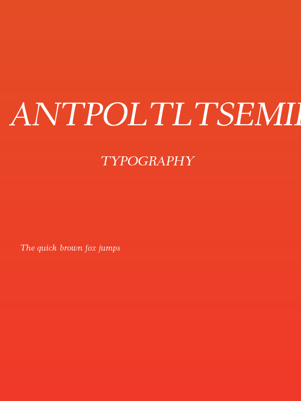 AntPoltLtSemiExpd-Italic Poster