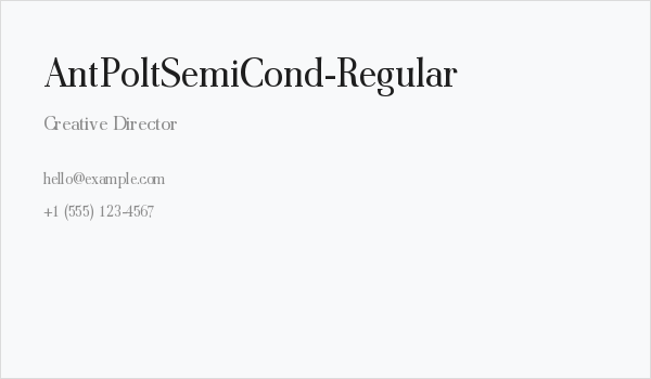 AntPoltSemiCond-Regular Business Card