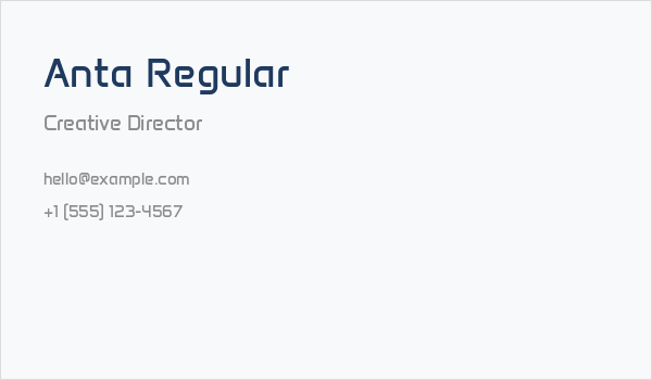 Anta Regular Business Card