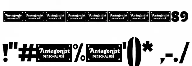 Antagonist - Personal Use Font OTHER CHARS